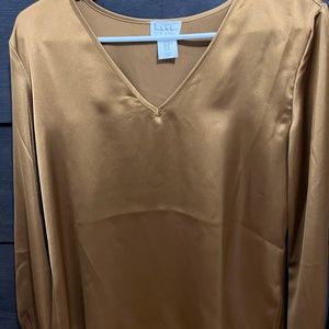 Satin Long Sleeve Blouse - Nicole Miller - TJ Maxx